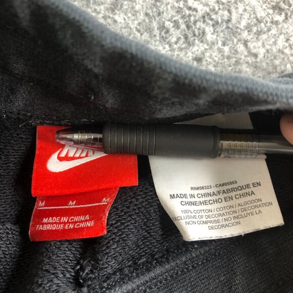 Nike Sweat Shorts Mens M Black Club Fleece Sweatshorts Cotton Big Logo Swoosh - Picture 4 of 10